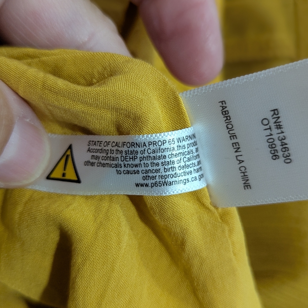 Sunday in Brooklyn Anthropologie Mustard Yellow Sheer Lined Blouse Top Sz S EUC - Picture 12 of 16